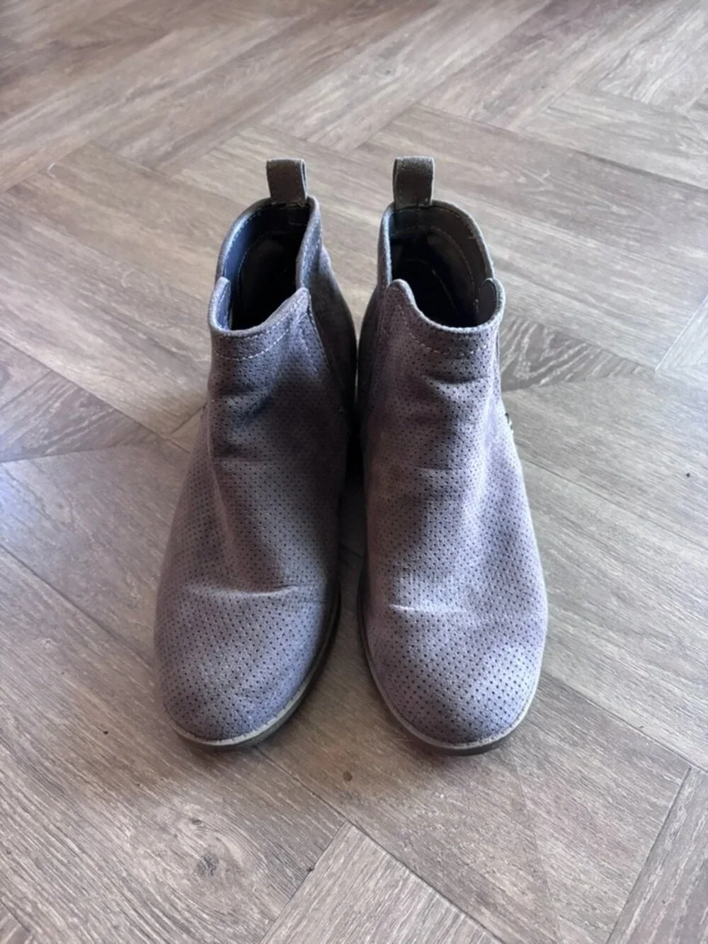 Target Universal Thread Gray Perforated Ankle Booties